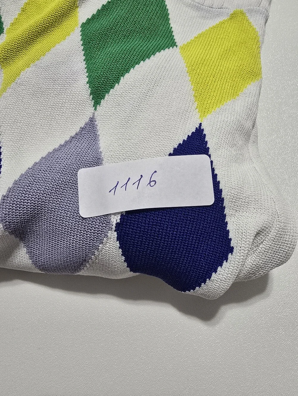 Kate Spade New York Spring Argyle Sweater Short Sleeves V-neck Size L